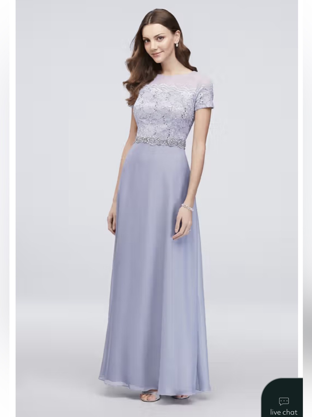 CACHET A-Line Lace Illusion Dress with Beaded Waist